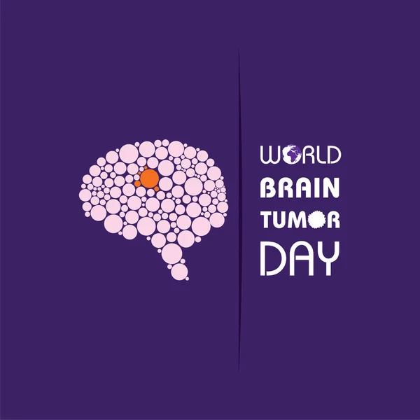 Illustration Vectorielle Journée Mondiale Des Tumeurs Cérébrales Convient Pour Carte — Image vectorielle