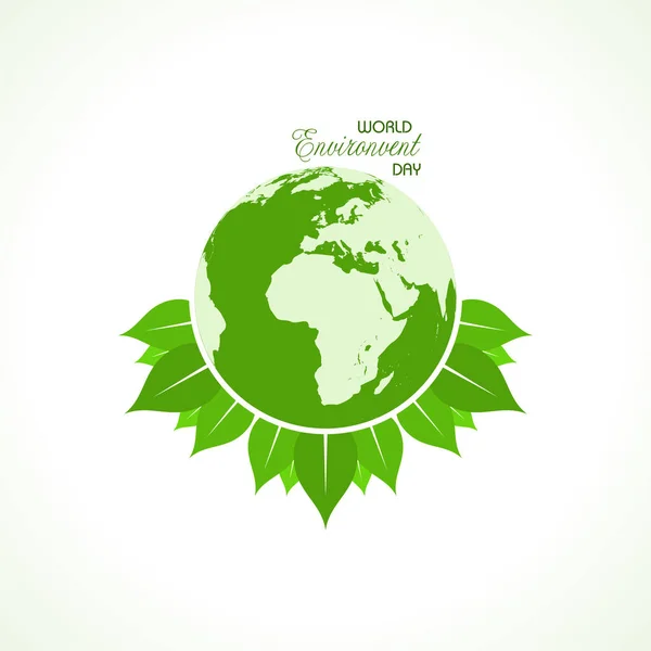 Dünya Çevre Günü Konsept Logo Tasarımı Için Vektör Llüstrasyonu Haziran — Stok Vektör