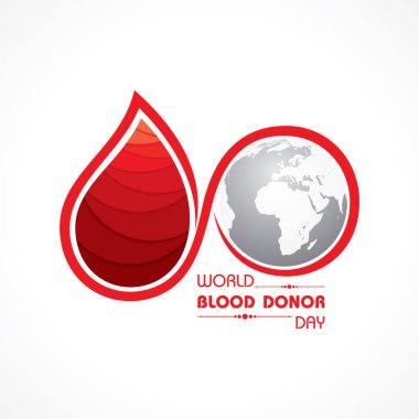Dünya Kan Bağışı Günü için Vektör İllüstrasyonu. 14 Haziran 'da düzenlenen Kan Bağışı Konsepti
