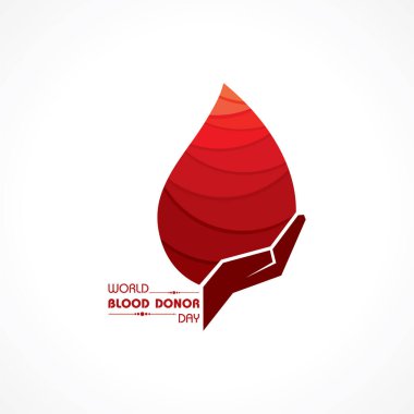 Dünya Kan Bağışı Günü için Vektör İllüstrasyonu. 14 Haziran 'da düzenlenen Kan Bağışı Konsepti