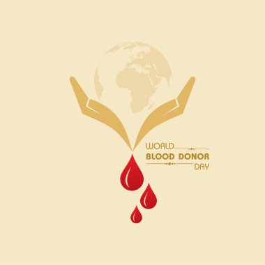 Dünya Kan Bağışı Günü için Vektör İllüstrasyonu. 14 Haziran 'da düzenlenen Kan Bağışı Konsepti