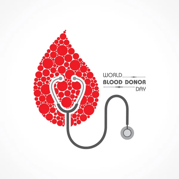 Vector Illustration World Blood Donor Day Donate Blood Concept Which — Stock Vector