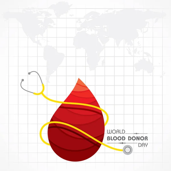 Illustrazione Vettoriale Giornata Mondiale Del Donatore Sangue Donare Concetto Sangue — Vettoriale Stock