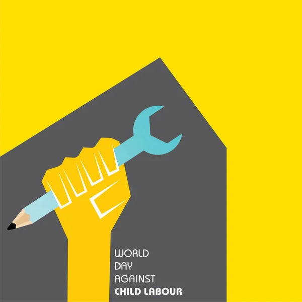 Vector Illustration World Day Child Labour Yang Diadakan Pada Tanggal - Stok Vektor