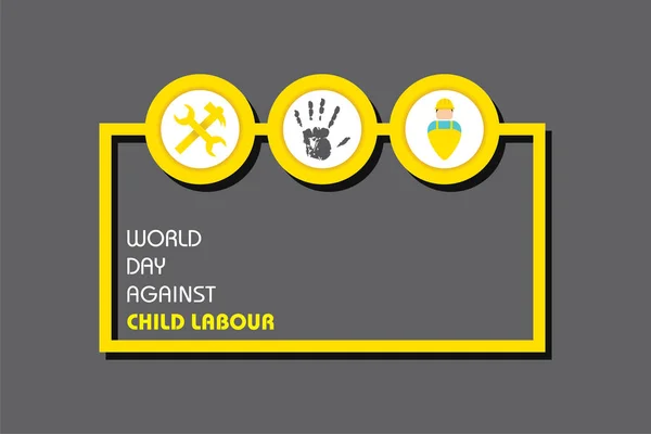 Vector Illustration World Day Child Labour Yang Diadakan Pada Tanggal - Stok Vektor