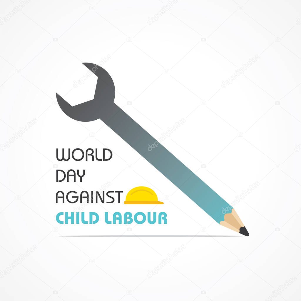 Vector Illustration of World Day Against Child Labour which is held on 12 June