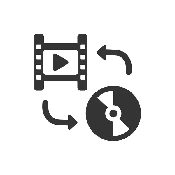 Zorgvuldig Ontworpen Video Conversie Icon — Stockvector