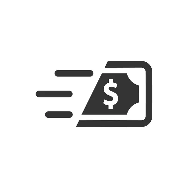 Meticulosamente Diseñado Rápido Icono Transferencia Dinero — Vector de stock