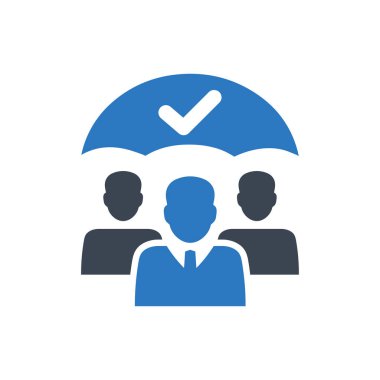 Çalışanların güvenlik simgesi (vektör illüstrasyonu)