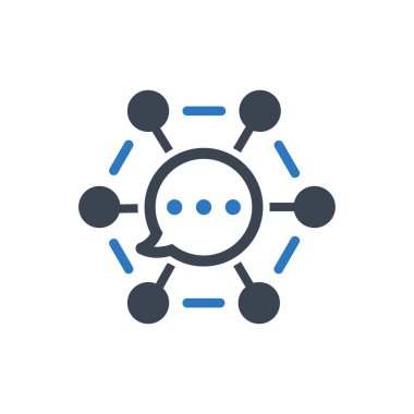 İletişim ağı simgesi (vektör illüstrasyonu)