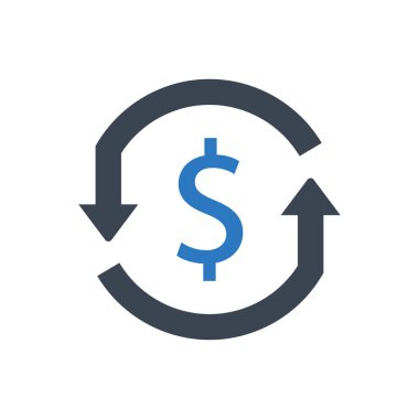 Para birimi değişim simgesi (vektör illüstrasyonu)