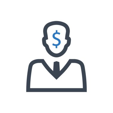 Muhasebeci, paymaster simgesi (vektör çizimi)