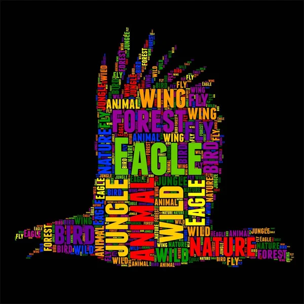 Eagle Typography word cloud colorful Vector illustration — Stock Vector