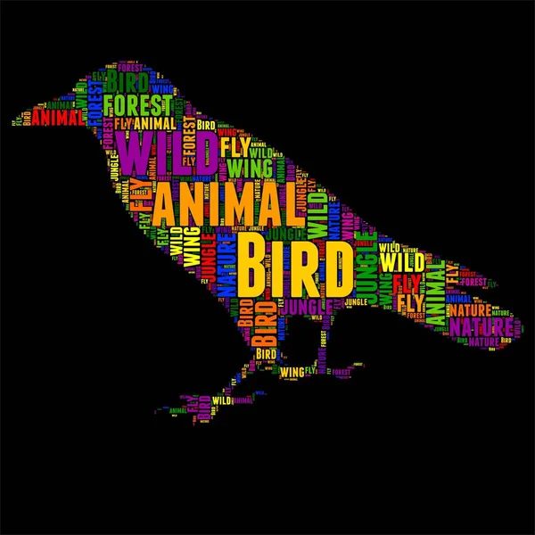 Bird Typography word cloud colorful Vector illustration