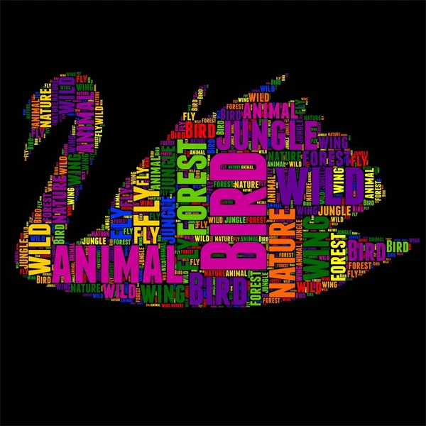 Bird Typography word cloud colorful Vector illustration
