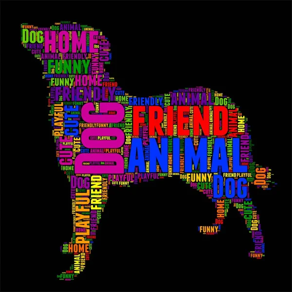 Dog Typography word cloud colorful Vector illustration — Stock Vector