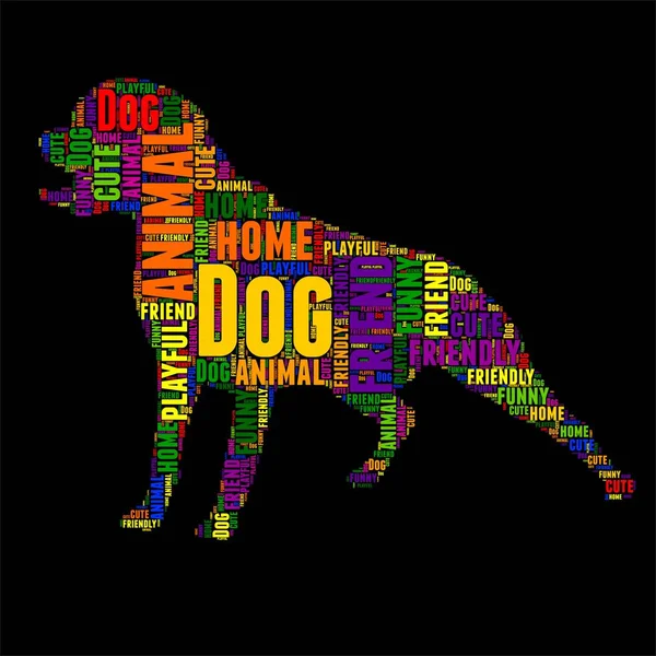 Dog Typography word cloud colorful Vector illustration — Stock Vector