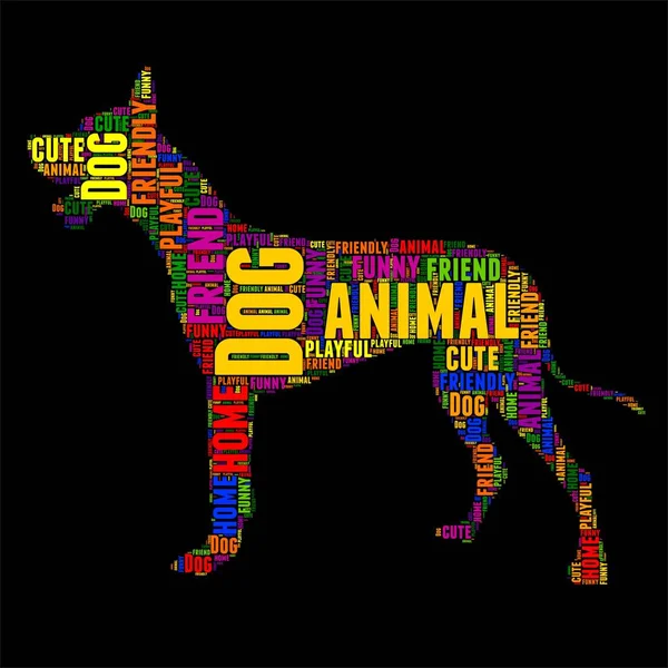 Dog Typography word cloud colorful Vector illustration — Stock Vector