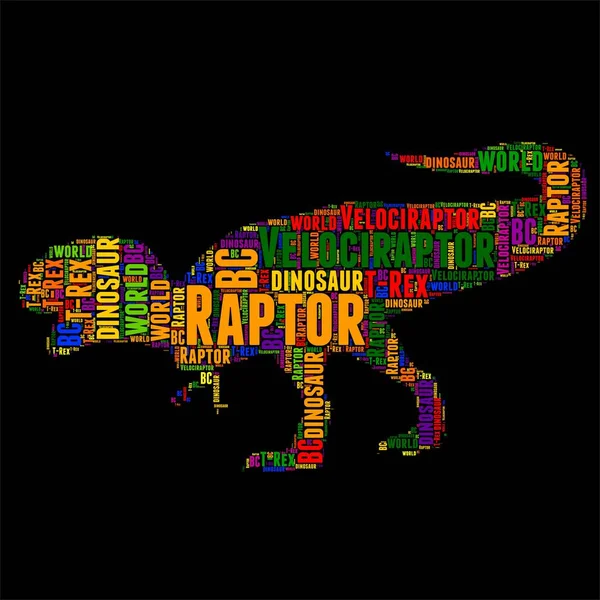 Raptor Typography word cloud colorful Vector illustration — Stock Vector