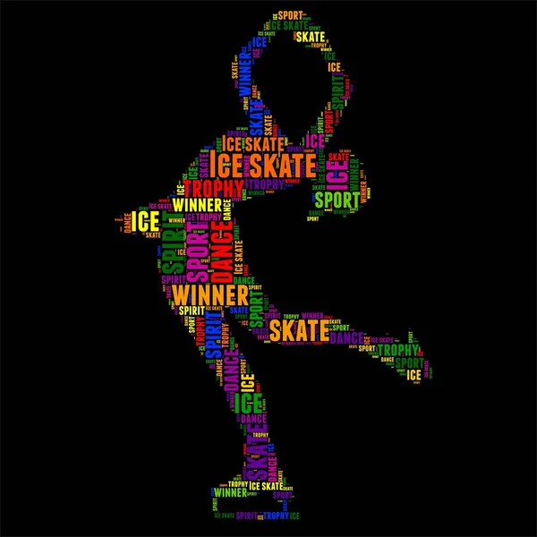 Ice skate Typography word cloud colorful Vector illustration — Stock Vector