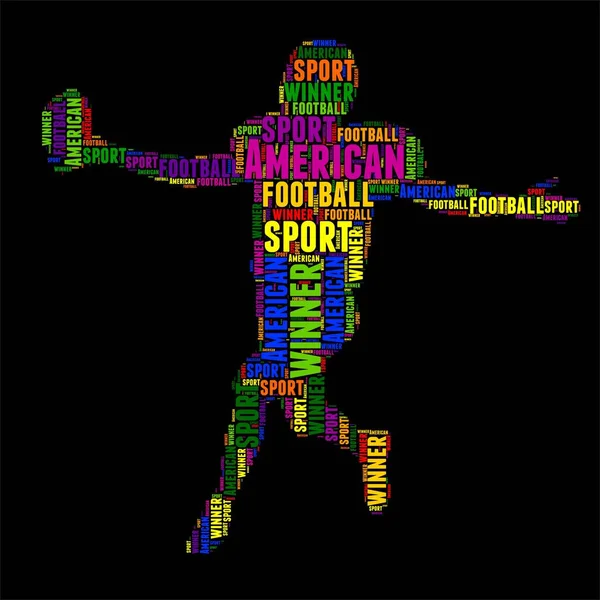 Football américain Typographie mot nuage coloré Illustration vectorielle — Image vectorielle