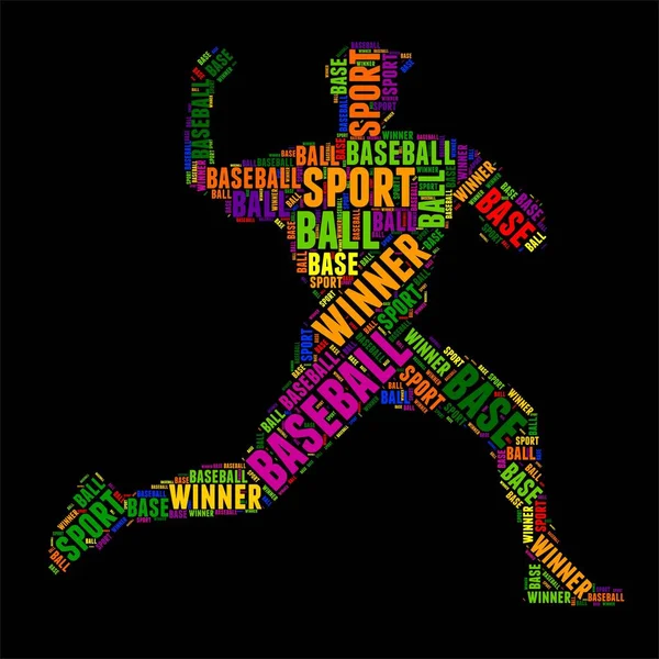 Baseball Typographie mot nuage coloré Illustration vectorielle — Image vectorielle