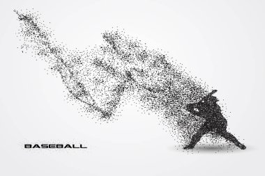 beyzbol oyuncusu parçacık üzerinden bir silueti