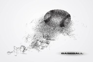 beyzbol topu bir silueti parçacık üzerinden