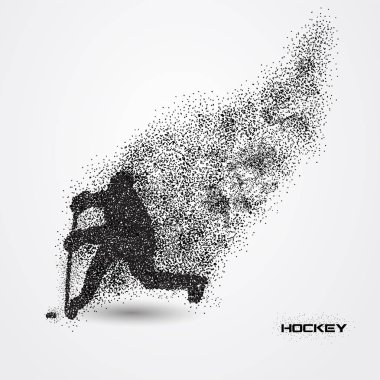 hokey oyuncusu parçacık üzerinden bir silueti