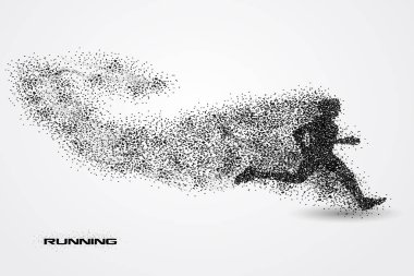 bir silüeti parçacık çalışan