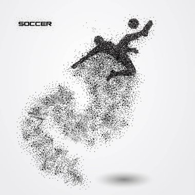 futbolcu parçacık üzerinden bir silueti