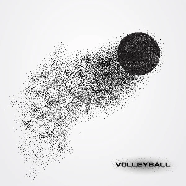 Voleibol bola de una silueta de partícula . — Vector de stock