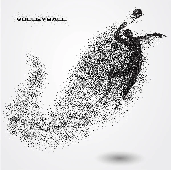 Volleyball player of a silhouette from particle. — Free Stock Photo