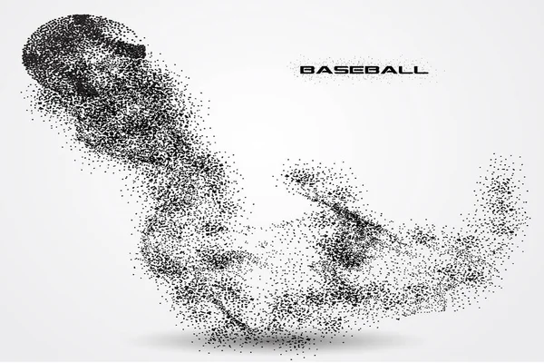 beyzbol topu bir silueti parçacık üzerinden