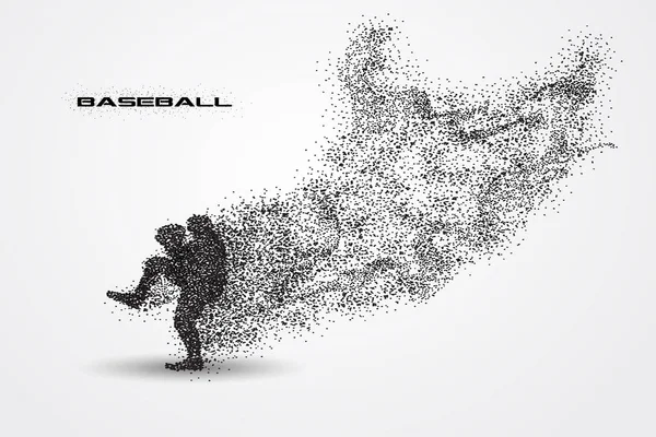 beyzbol oyuncusu parçacık üzerinden bir silueti