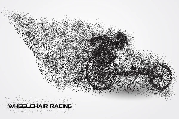 Parçacık bir silueti tekerlekli sandalye yarış. — Stok Vektör