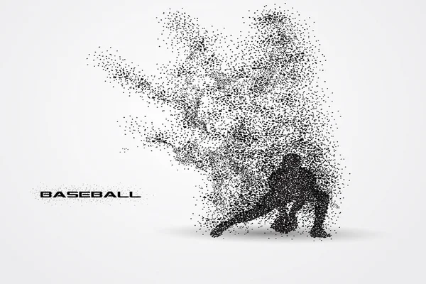 beyzbol oyuncusu parçacık üzerinden bir silueti