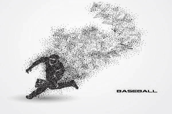 Joueur de baseball d'une silhouette de particule — Image vectorielle