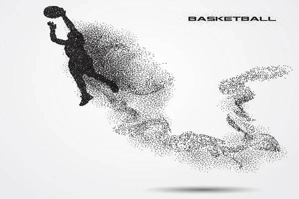 Баскетболист силуэта из частиц — стоковый вектор