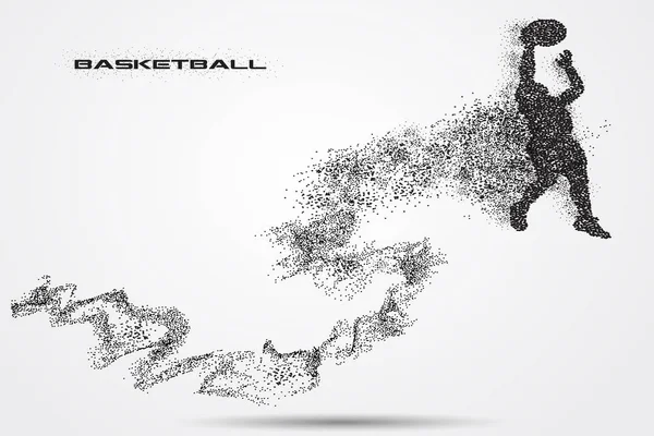 El jugador de baloncesto de la silueta de las partículas — Archivo Imágenes Vectoriales