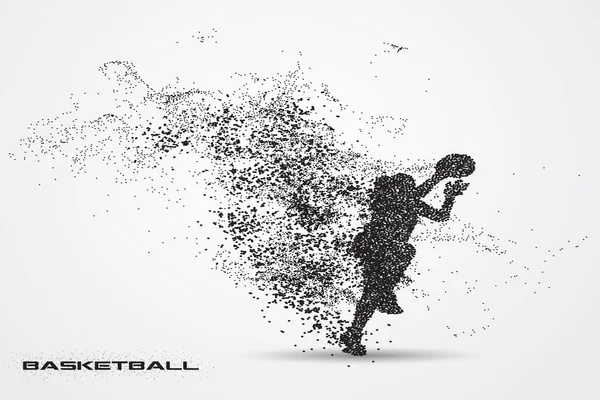 Баскетболист силуэта из частиц — стоковый вектор