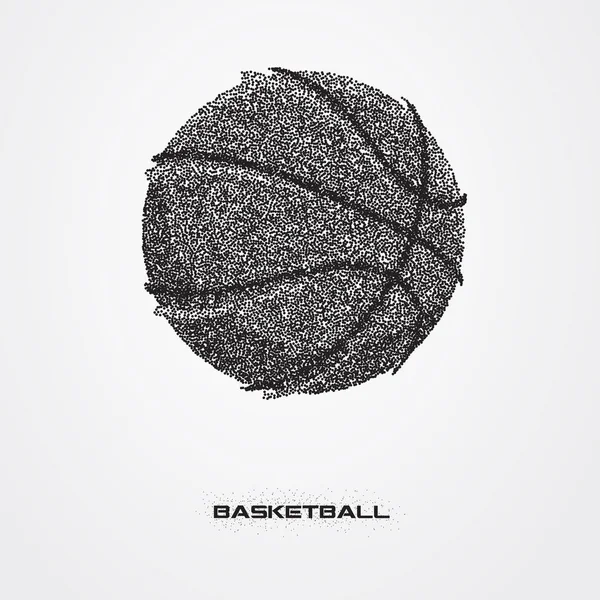 Baloncesto bola de una silueta de partícula — Vector de stock