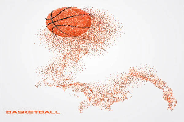 Basketballball einer Silhouette aus Teilchen — Stockvektor