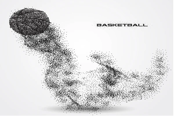 Баскетбольный мяч силуэта из частицы — стоковый вектор