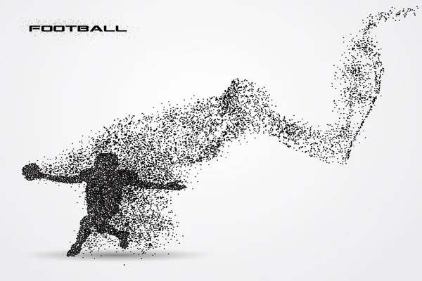 足球运动员的一个侧影从粒子 — 图库矢量图片