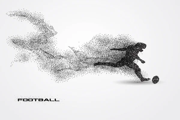 El futbolista de la silueta de la partícula — Archivo Imágenes Vectoriales