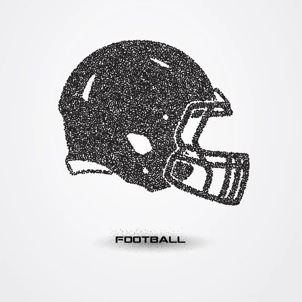 Football helmet of a silhouette from particle — Stock Vector