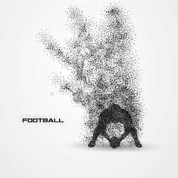 Football player of a silhouette from particle — Stock Vector