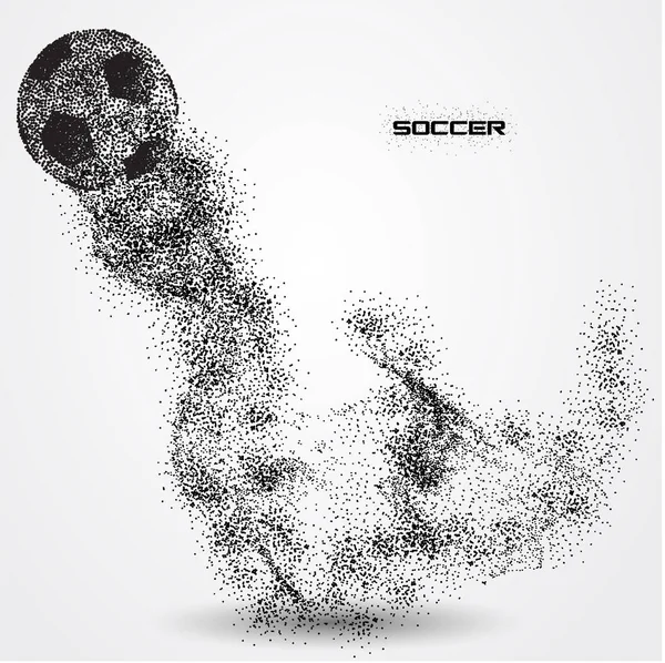 粒子からシルエットのサッカー ボール — ストックベクタ