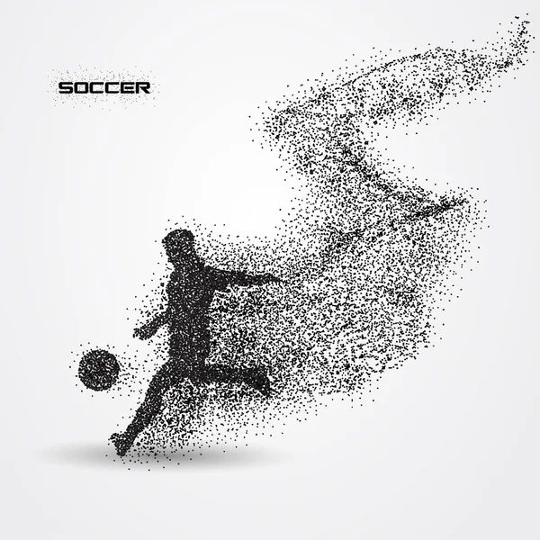 Giocatore di calcio di una sagoma da particella Illustrazioni Stock Royalty Free